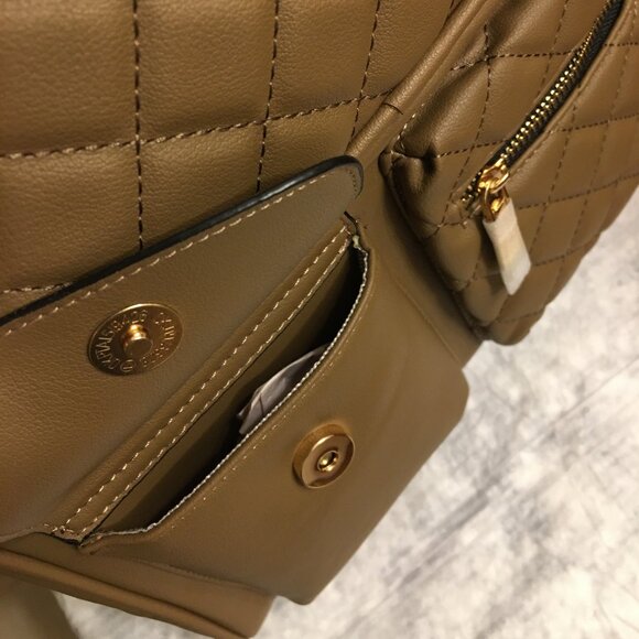 NWT!!! ELLO Quilted vegan leather backpack in Taupe main image 6
